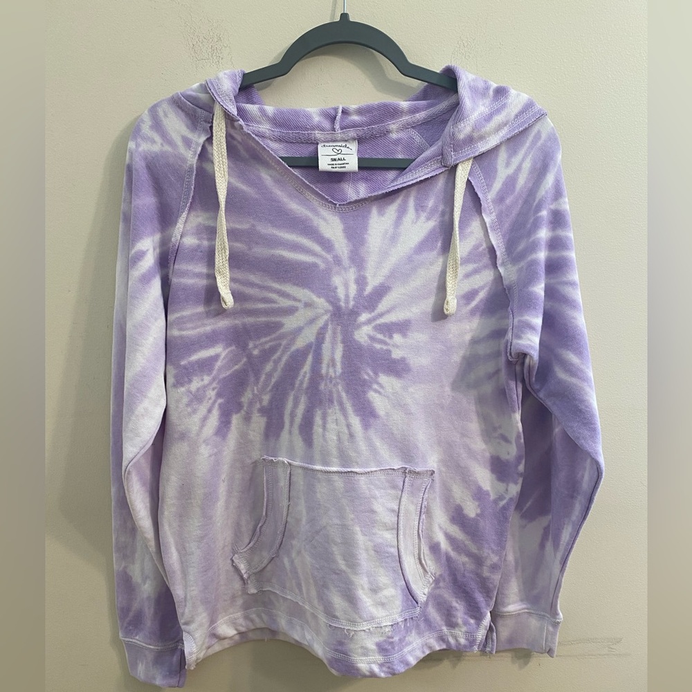 New NWT‎ Dreamsicle Purple Ice Tie-Dye Horse Scene Weirs Wild Wings Hoodie Small